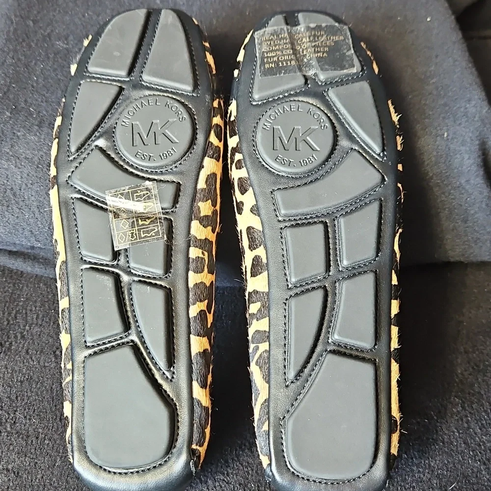 Michael Kors Leopard Calf Hair Flats New - Picture 5 of 8
